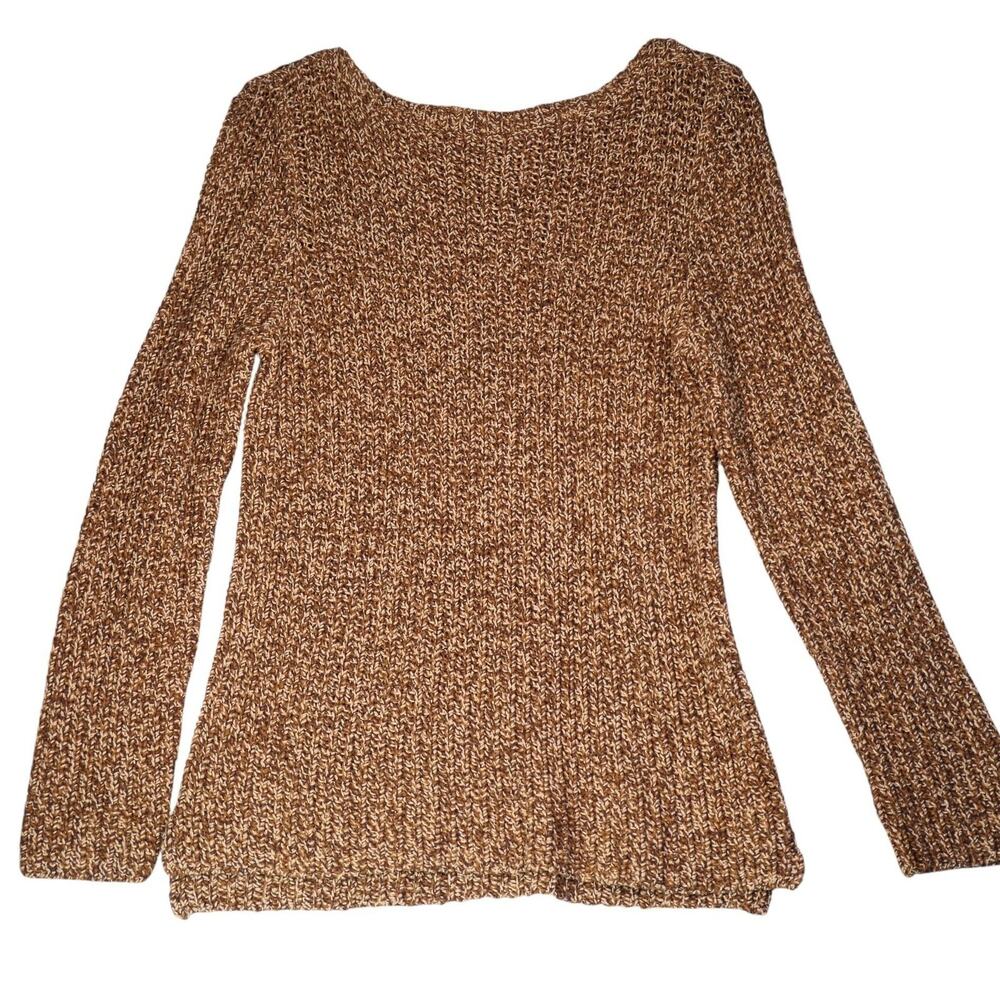 Lauren Ralph Lauren Sweater Womens XL Brown Marled Knit Boat Neck Pullover Boho - Picture 2 of 11